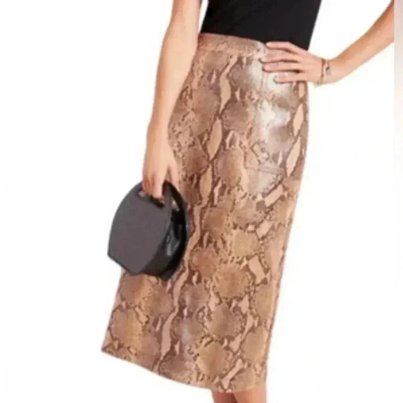 NWT Anthropologie Current air Python Print Midi Length Skirt Sz 0 - Picture 1 of 9